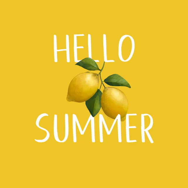 Kissen Hello Summer - Zitrone Gelb