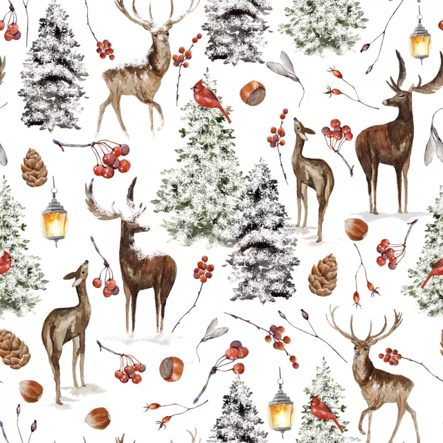 Kissen Winterweiße Weihnacht Rentiere