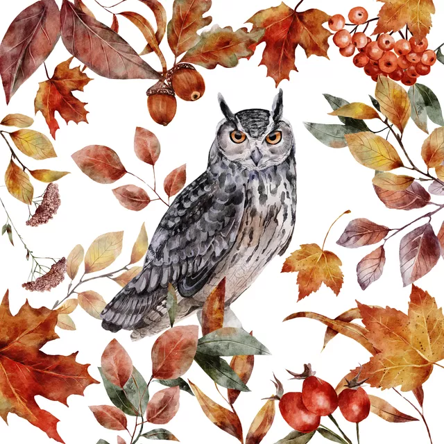 Kissen Goldener Herbst Eule