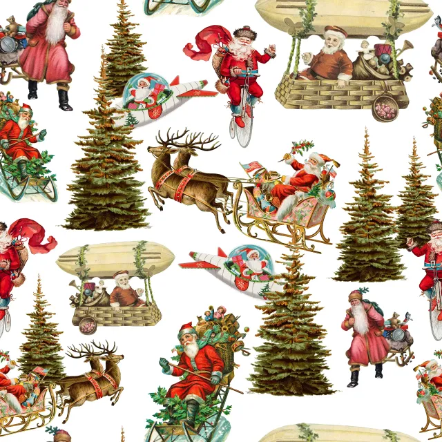 Kissen Der Weihnachtsmann auf Reisen