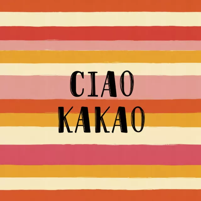 Kissen Ciao Kakao - Typografie bunt