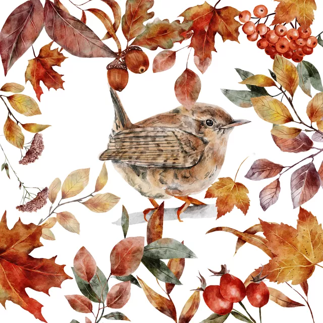Kissen Goldener Herbst Spatz