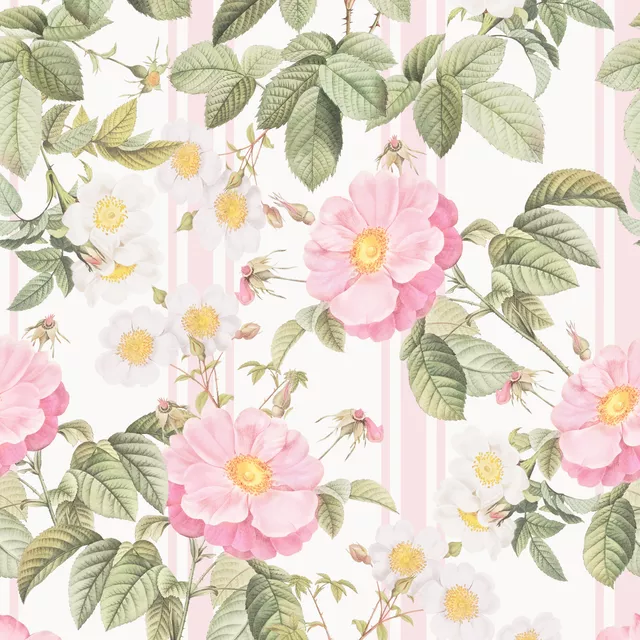 Tischdecke Rosen und Streifen