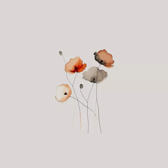 Kissen Watercolor Poppies