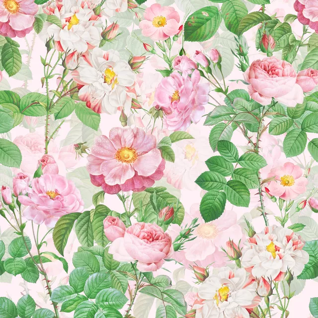 Dekovorhang Redouté  Rosen Garten