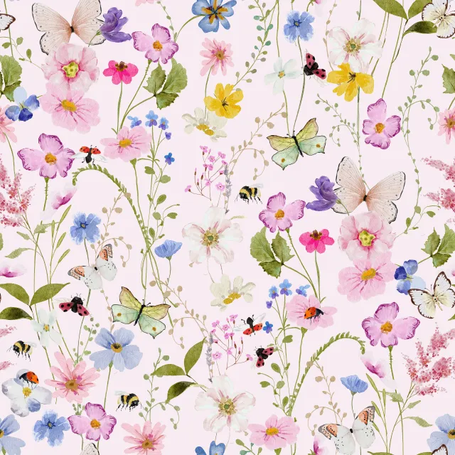Kissen Rosa Wildblumen Wiese