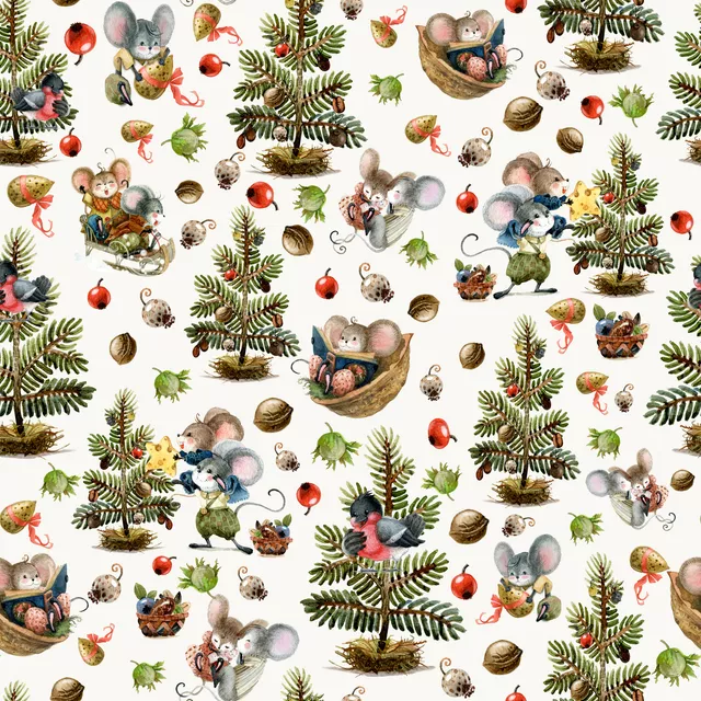 Bettwäsche Vintage Mäuse Weihnachten