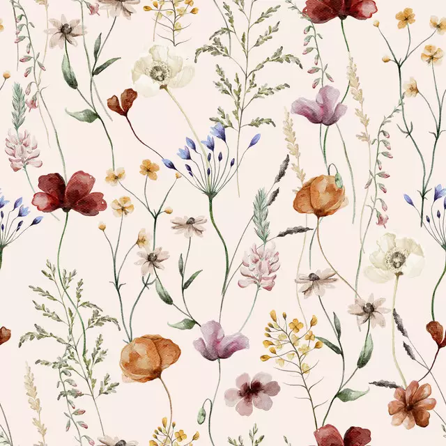 Kissen Blumen Wiese Blush