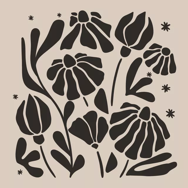 Tischdecke Blockprint Sommer Blumen 1