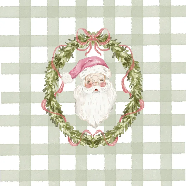 Kissen Weihnachtskranz Nostalgie Karo
