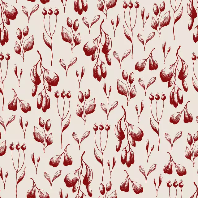 Servietten Mistelzweige rot auf beige