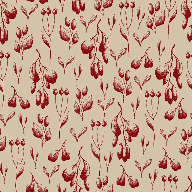 Tischdecke Mistelzweige rot auf sand