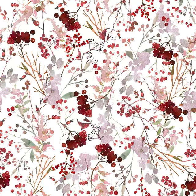 Bankauflage Cottagecore Winter Beeren