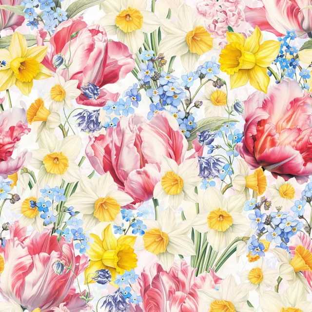 Tischdecke Bunte Tulpen Wiese 1