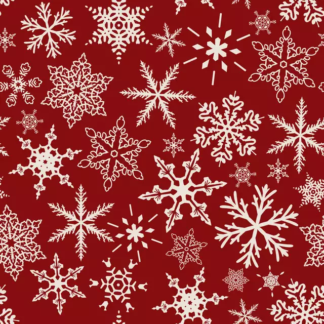Tischläufer Schneeflocken auf rot