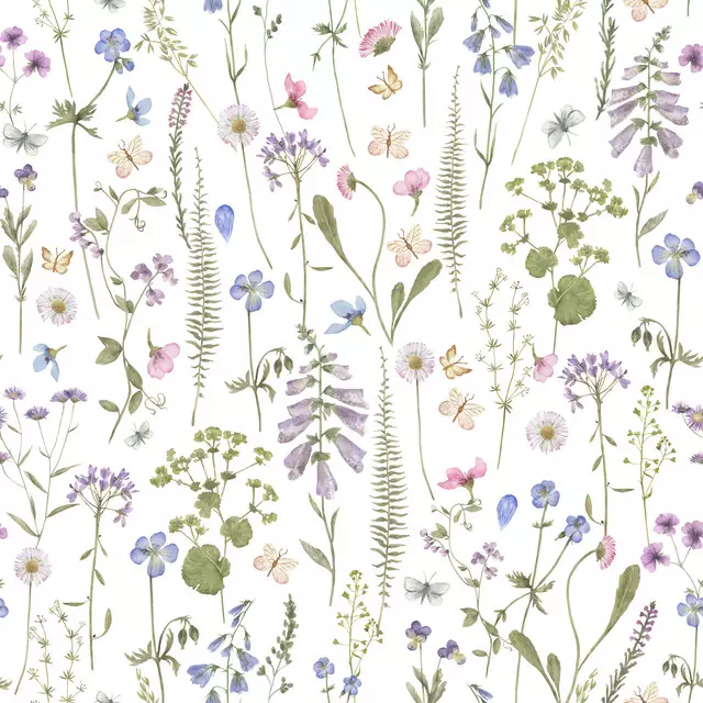 Tischläufer Wildblumen und Schmetterlinge