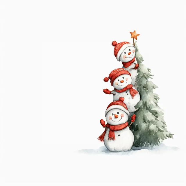 Kissen Schneemänner + Weihnachtsbaum