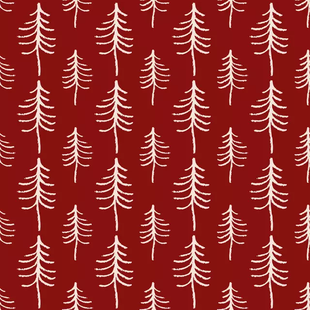 Weihnachtsbäume auf rot