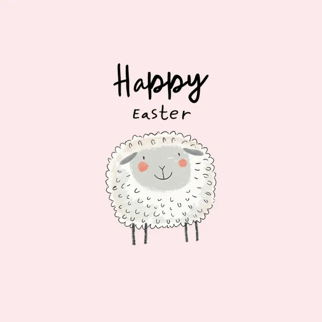 Kissen Happy Easter - Schaf rosa