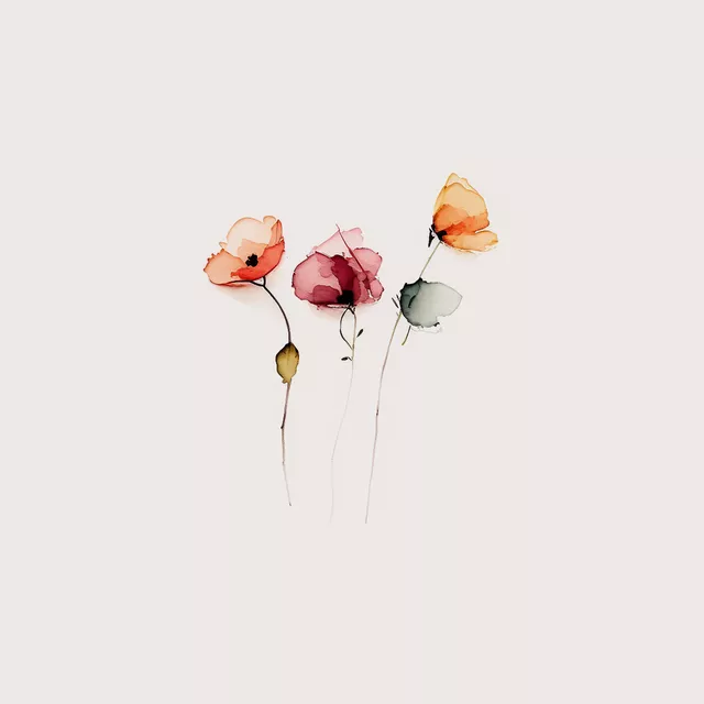 Servietten Watercolor Poppies 4