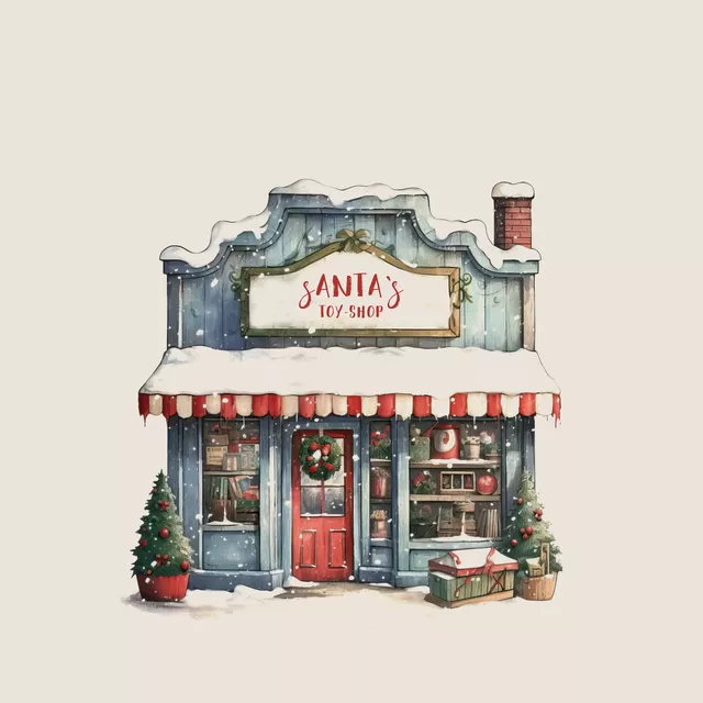 Kissen Santas Toy Shop