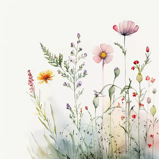 Kissen Wasserfarben Wildblumenwiese 3