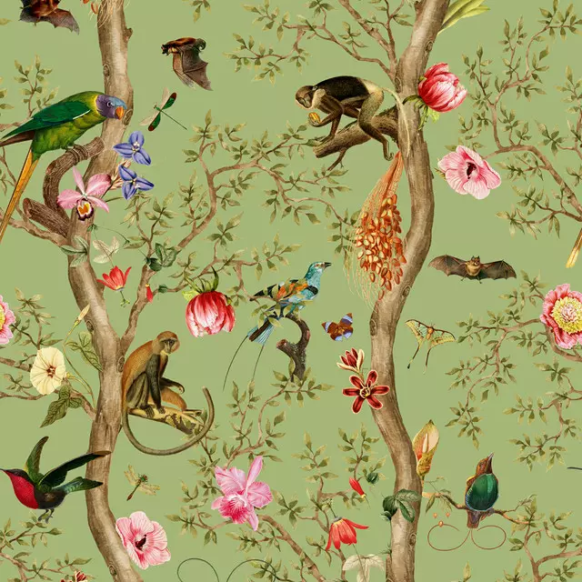 Kissen Chinoiserie Gartenparty Grün