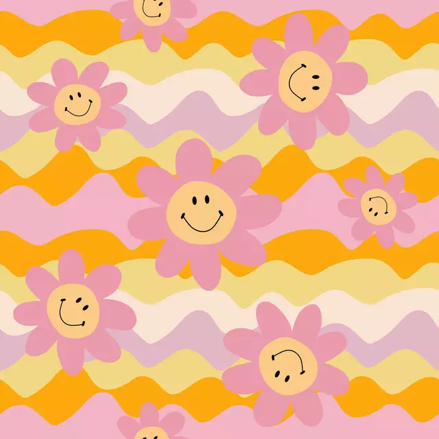 Kissen Retro 70s Wavy Summer Day