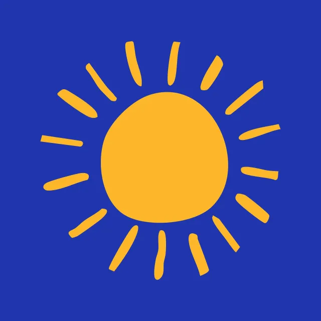 Kissen Sonne blau