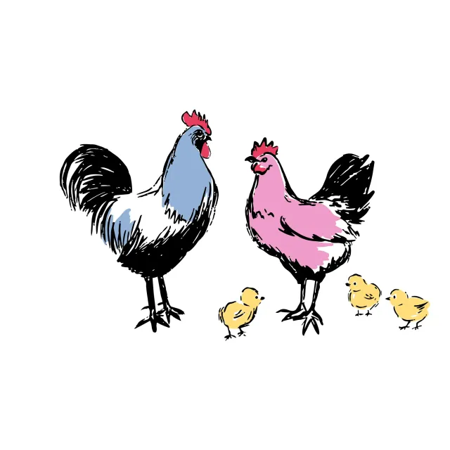 Servietten Huhn Hahn und Küken