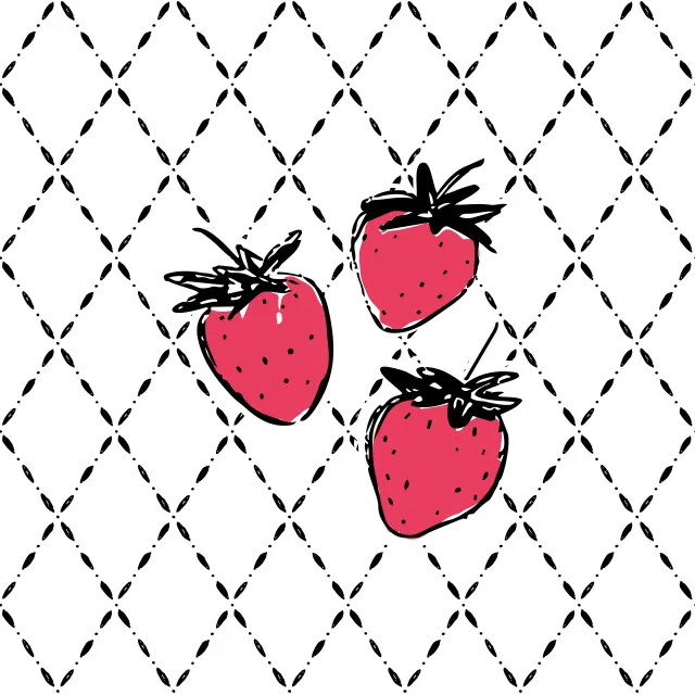 Tischset Erdbeeren