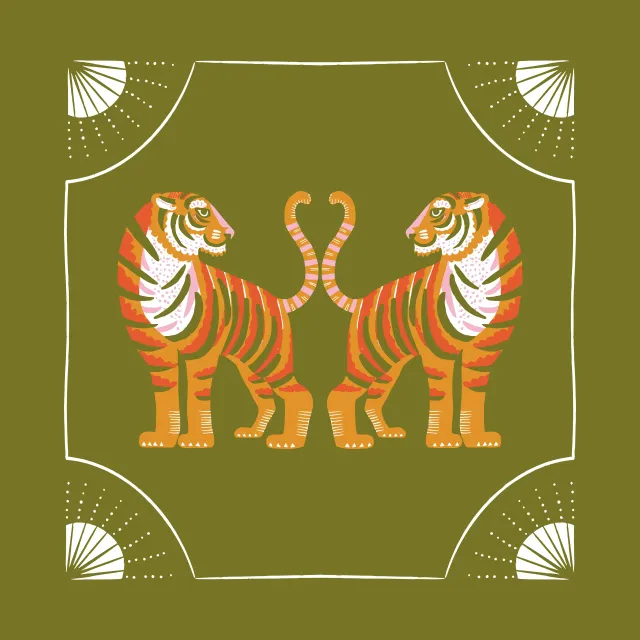 Kissen Tiger grün
