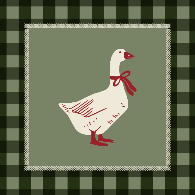 Kissen Weihnachtsgans Karomuster