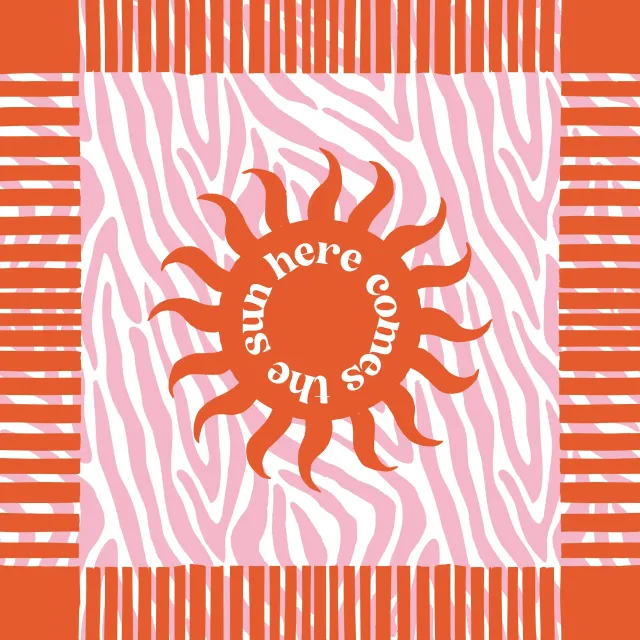 Kissen here comes the sun orange
