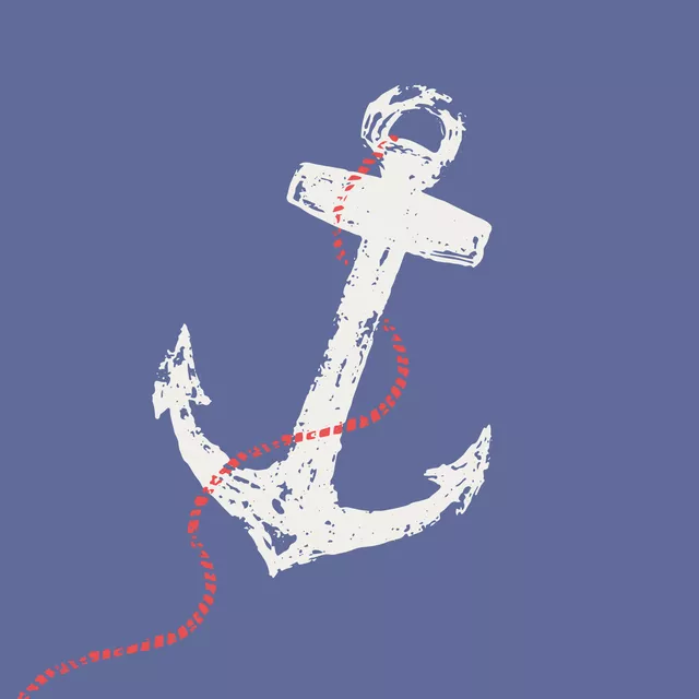 Kissen Anker Print