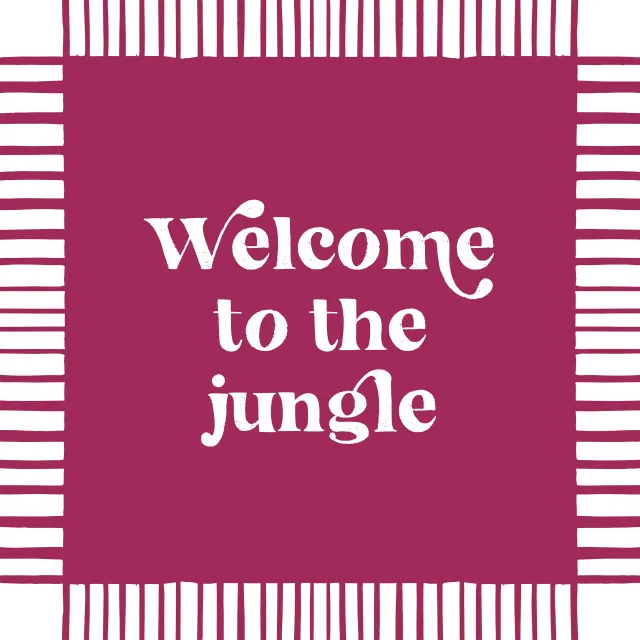Kissen Welcome to the jungle bordeaux