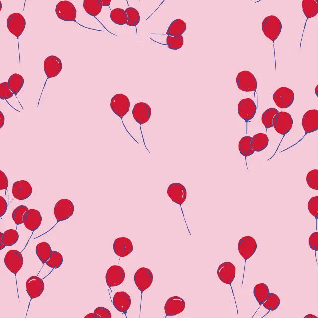 Tischdecke Luftballons rot-rosa
