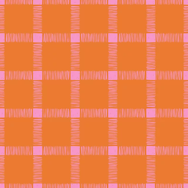 Kissen Karo orange pink