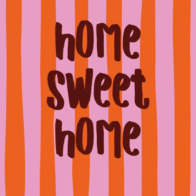 Kissen home sweet home pink orange