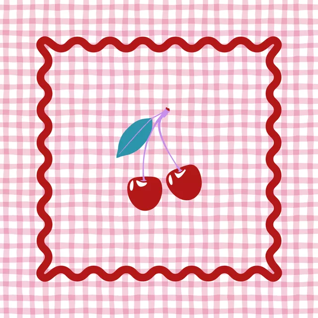 Kissen Cherries & Gingham