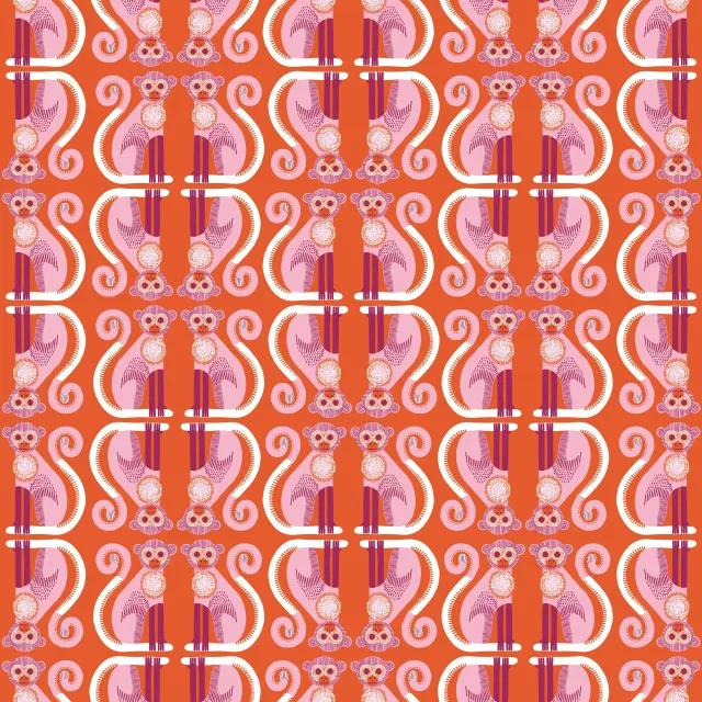Kissen Affen Allover orange