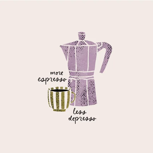 Kissen more espresso - less depresso