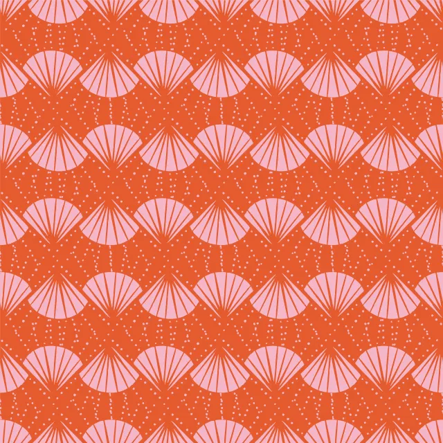 Kissen Abstract Shell allover orange