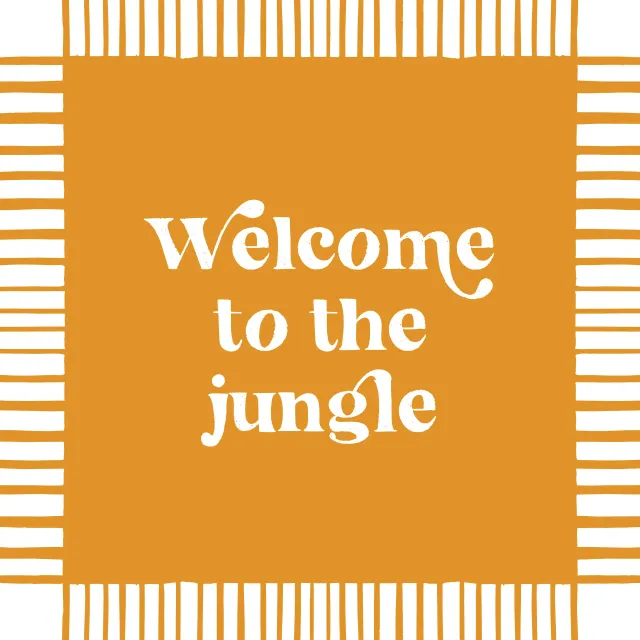 Kissen Welcome to the jungle gelb