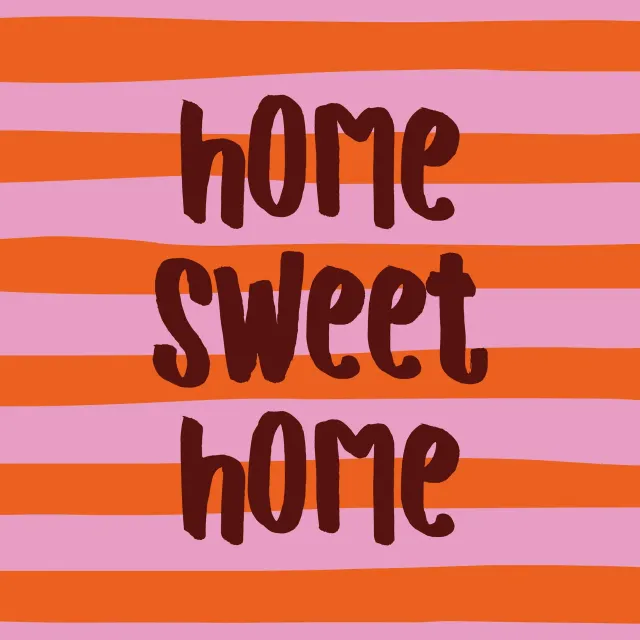 Kissen home sweet home pink orange