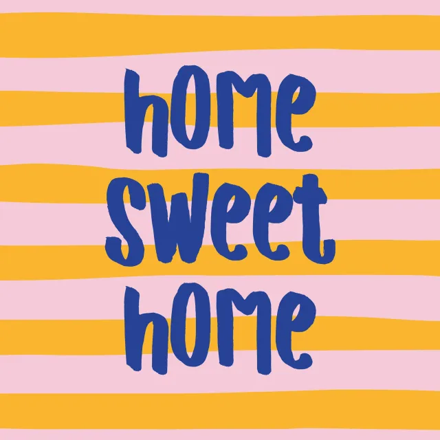 Tischset home sweet home gelb rosa