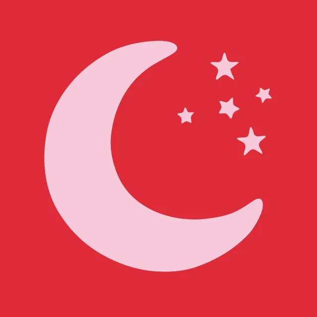 Tischset Mond & Sterne rot