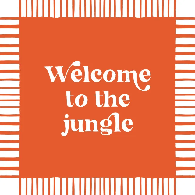 Kissen Welcome to the jungle orange