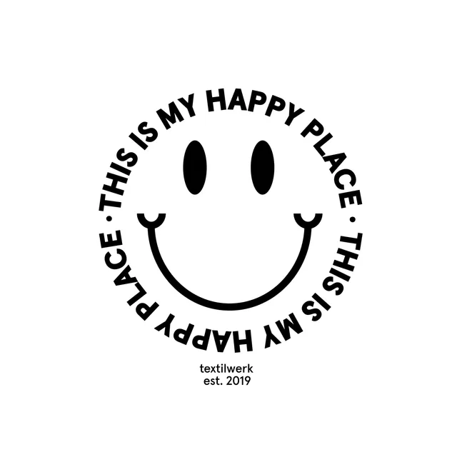Tischset Happy Place Schwarz