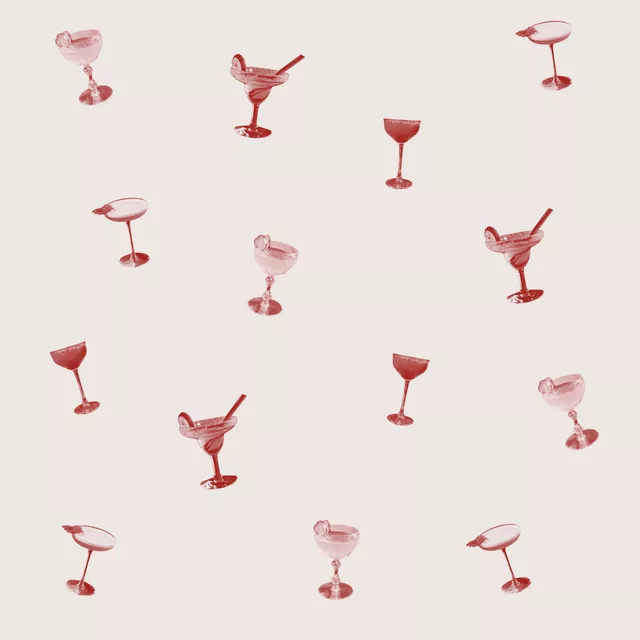 Kissen Cocktail Pattern Rot
